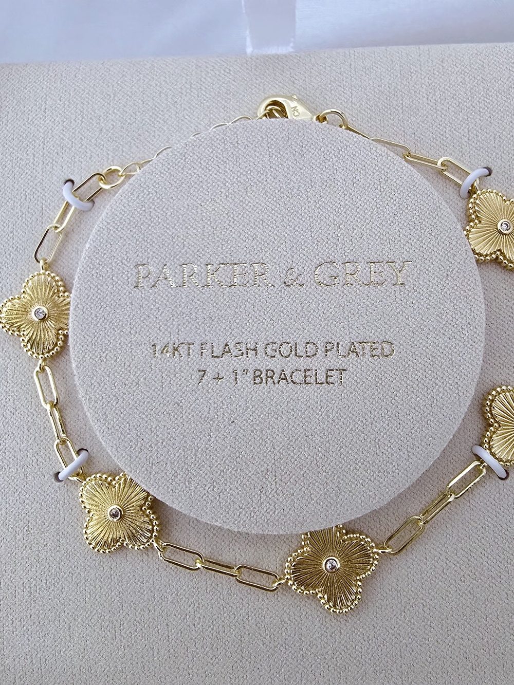 Gold-plated Floral Link Bracelet - Women Jewelry